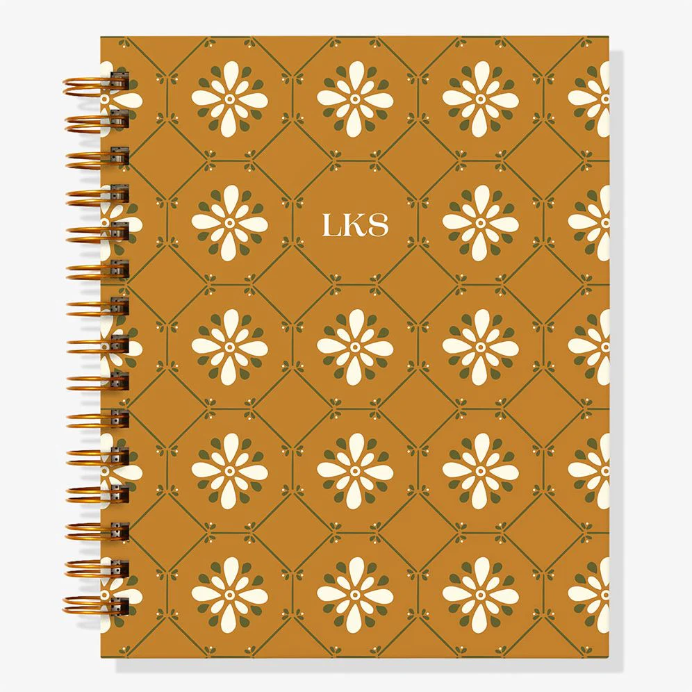 12-Month Vintage Mustard Tile Custom Planner