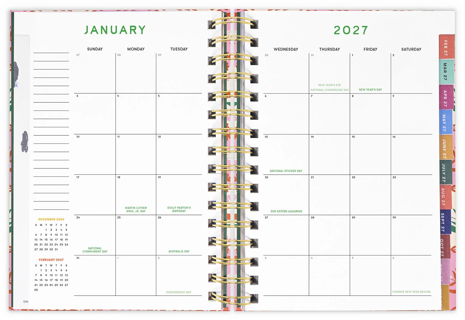 2026-2027 Bando 17 Month Medium Planner, Pink Tile Floral - Image 5