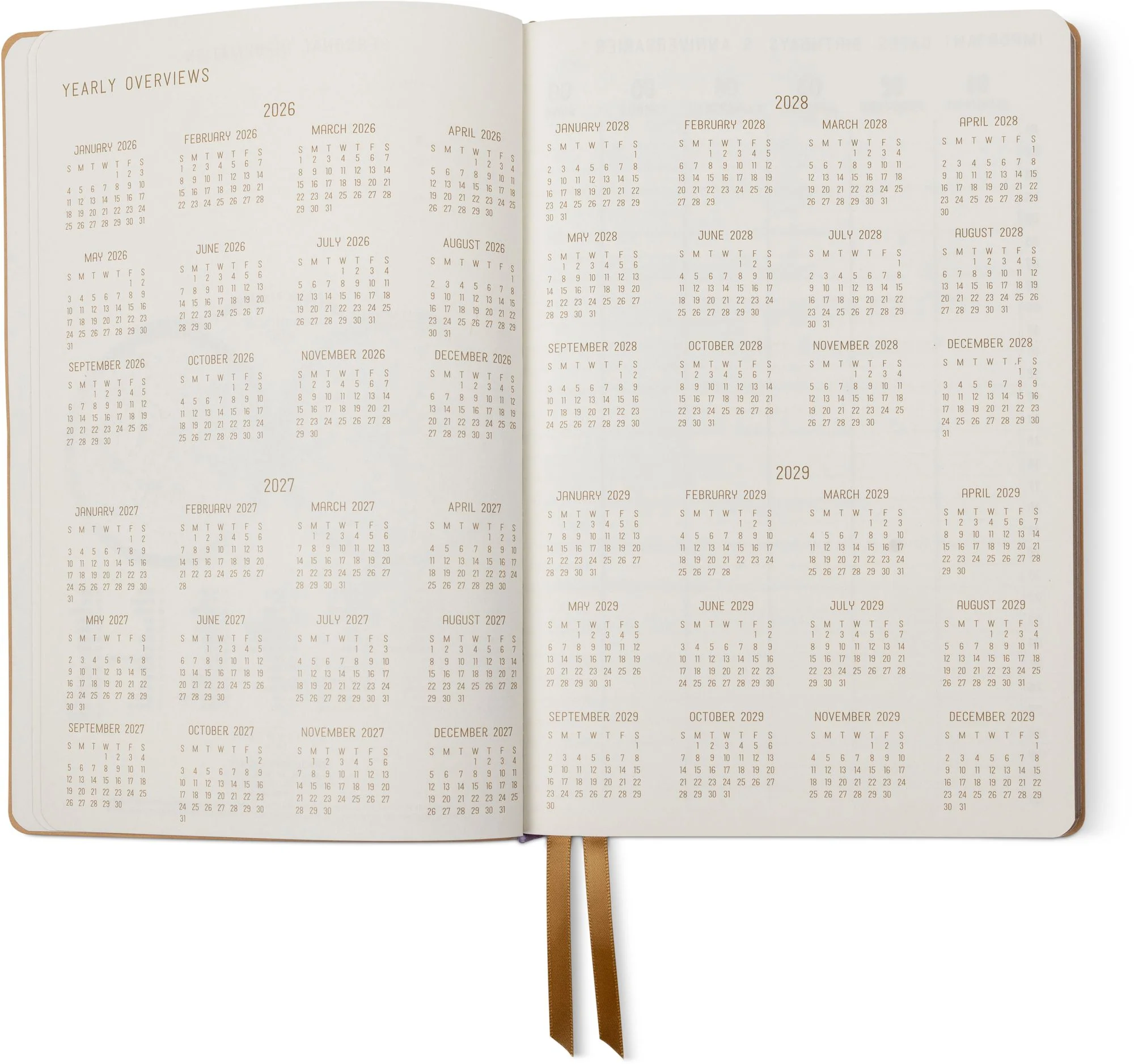 2026-2027 Celestial Birds Leatherette Weekly Desk Planner - Image 10