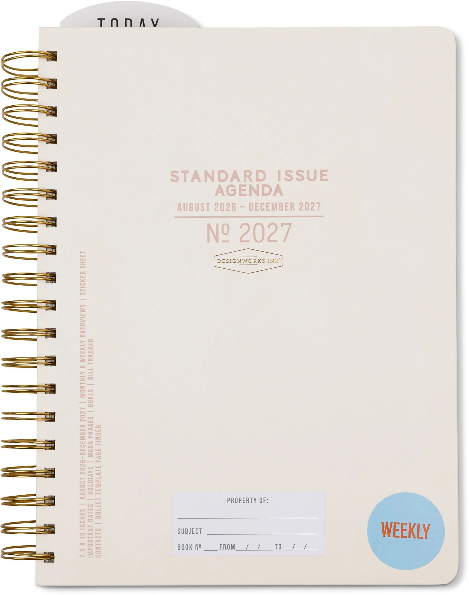 2026-2027 Cream Standard Issue Weekly Desk Planner - Image 8