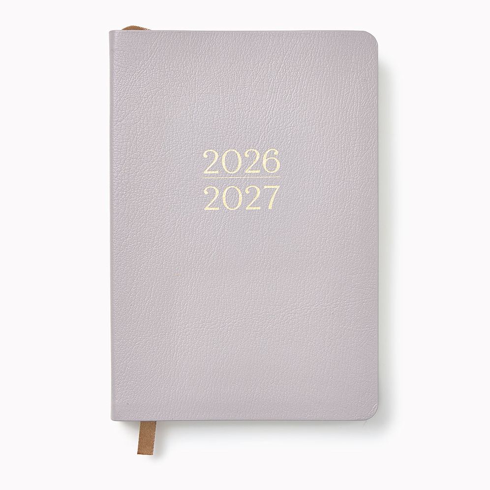 2026-2027 Leather 12-Month Daily Planner - Gray Lilac