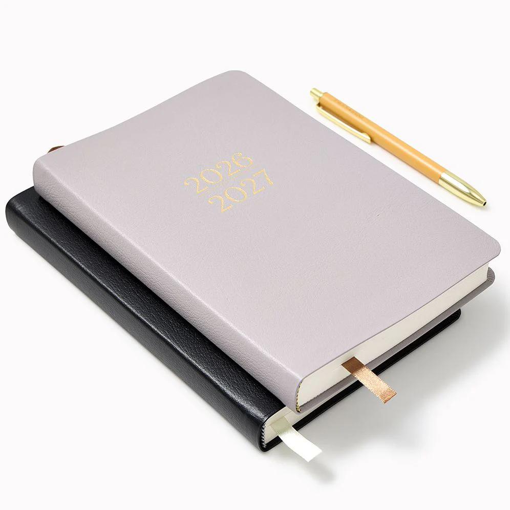 2026-2027 Leather 12-Month Daily Planner - Gray Lilac - Image 3