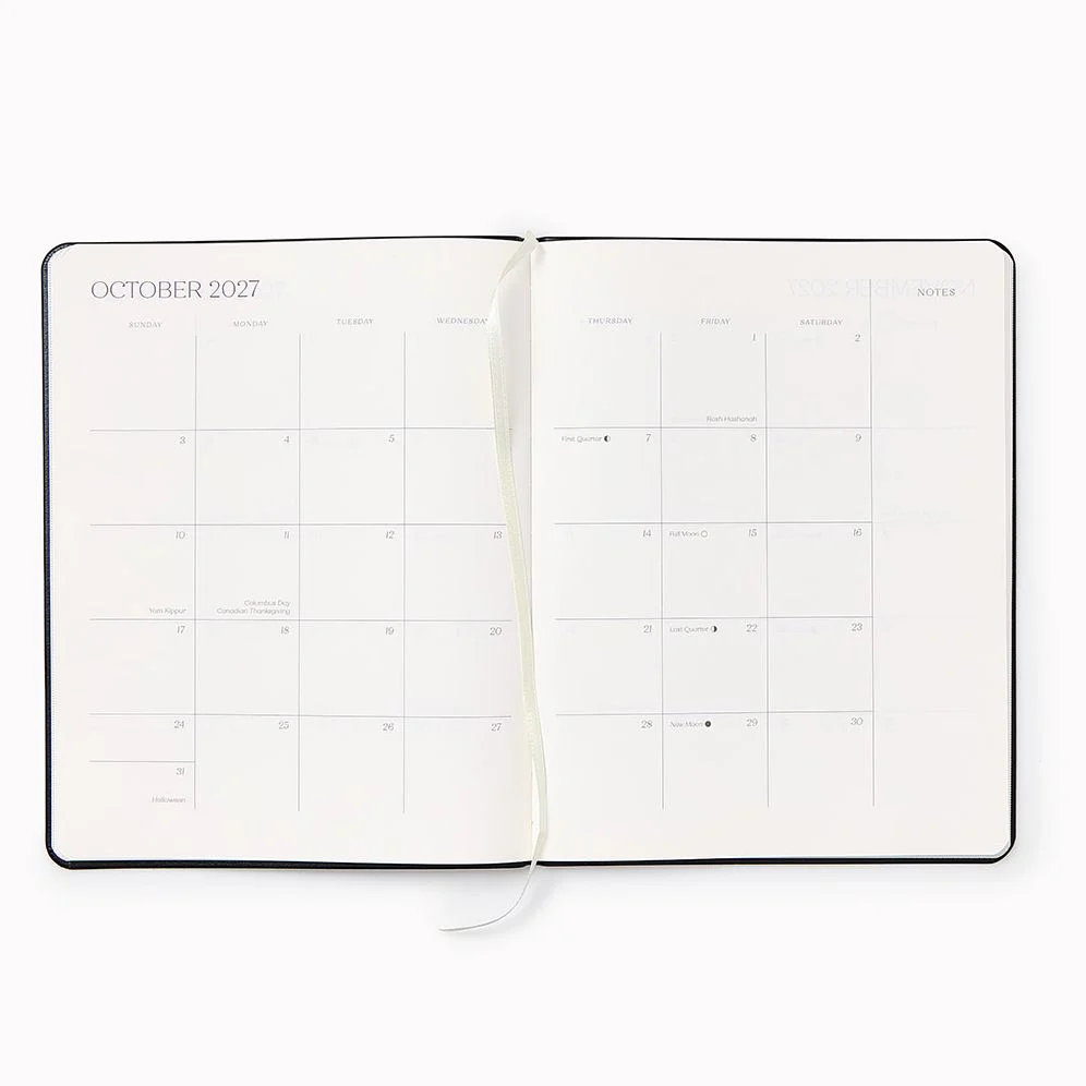 2026-2027 Leather 18-Month Monthly Desk Planner - Black - Image 2