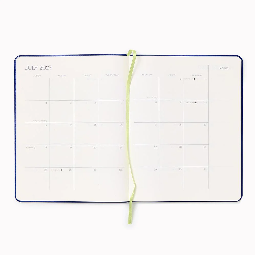 2026-2027 Leather 18-Month Monthly Desk Planner - Cobalt Blue - Image 2