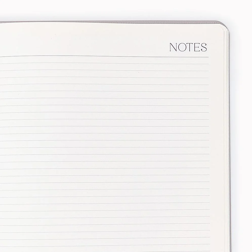 2026-2027 Leather 18-Month Monthly Desk Planner - Gray Lilac - Image 4