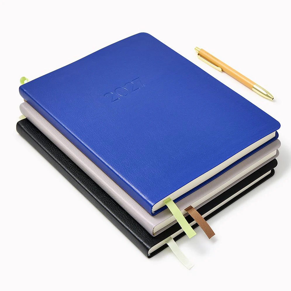 2026-2027 Leather 18-Month Weekly Desk Planner - Gray Lilac - Image 3