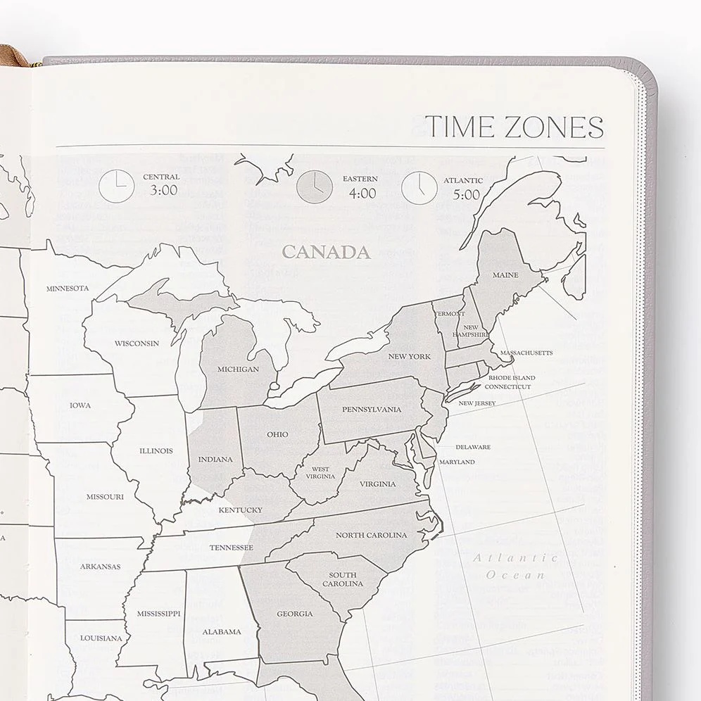 2026-2027 Leather 18-Month Weekly Desk Planner - Gray Lilac - Image 4