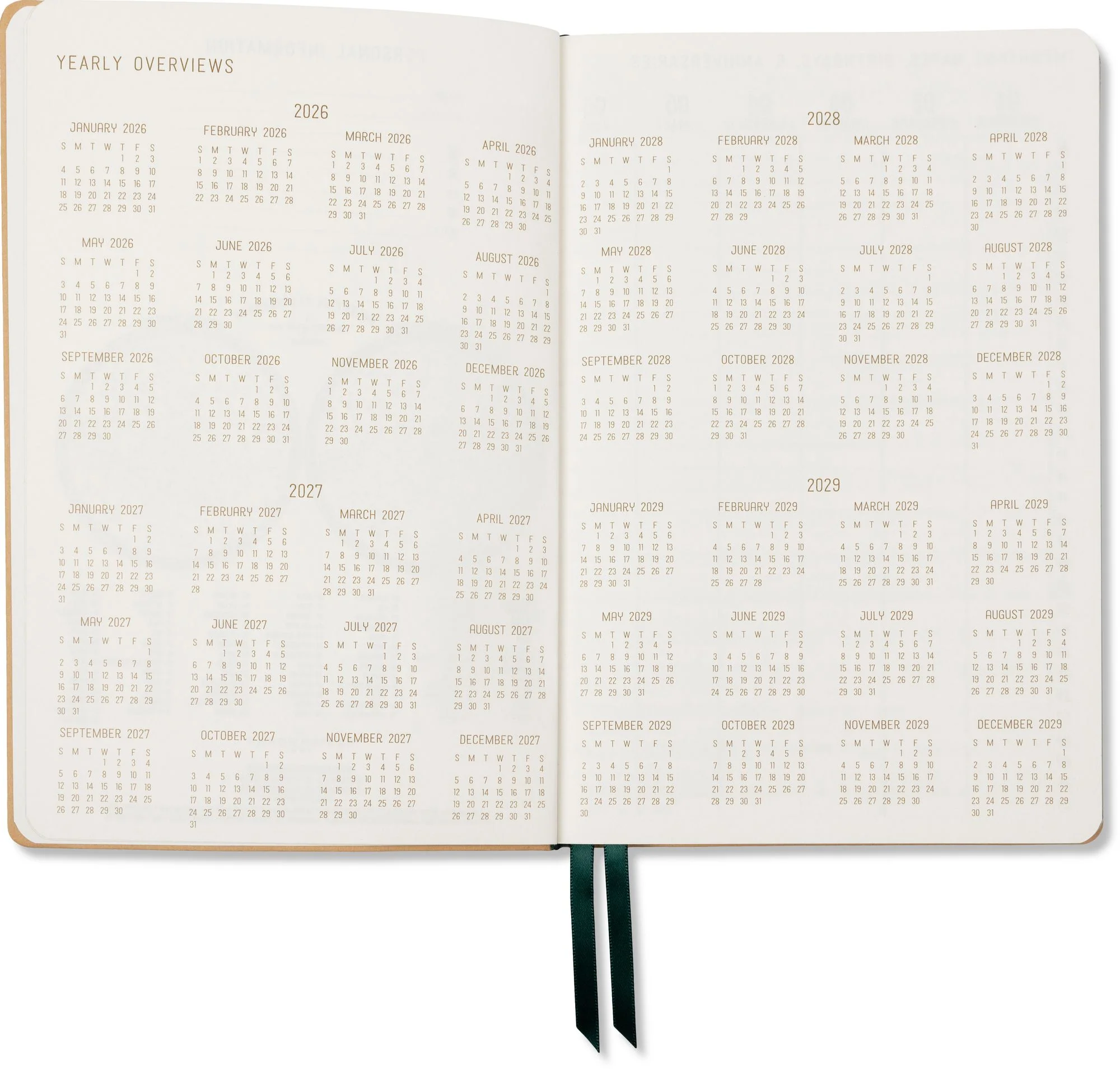 2026-2027 Monotone Bouquet Leatherette Weekly Desk Planner - Image 11