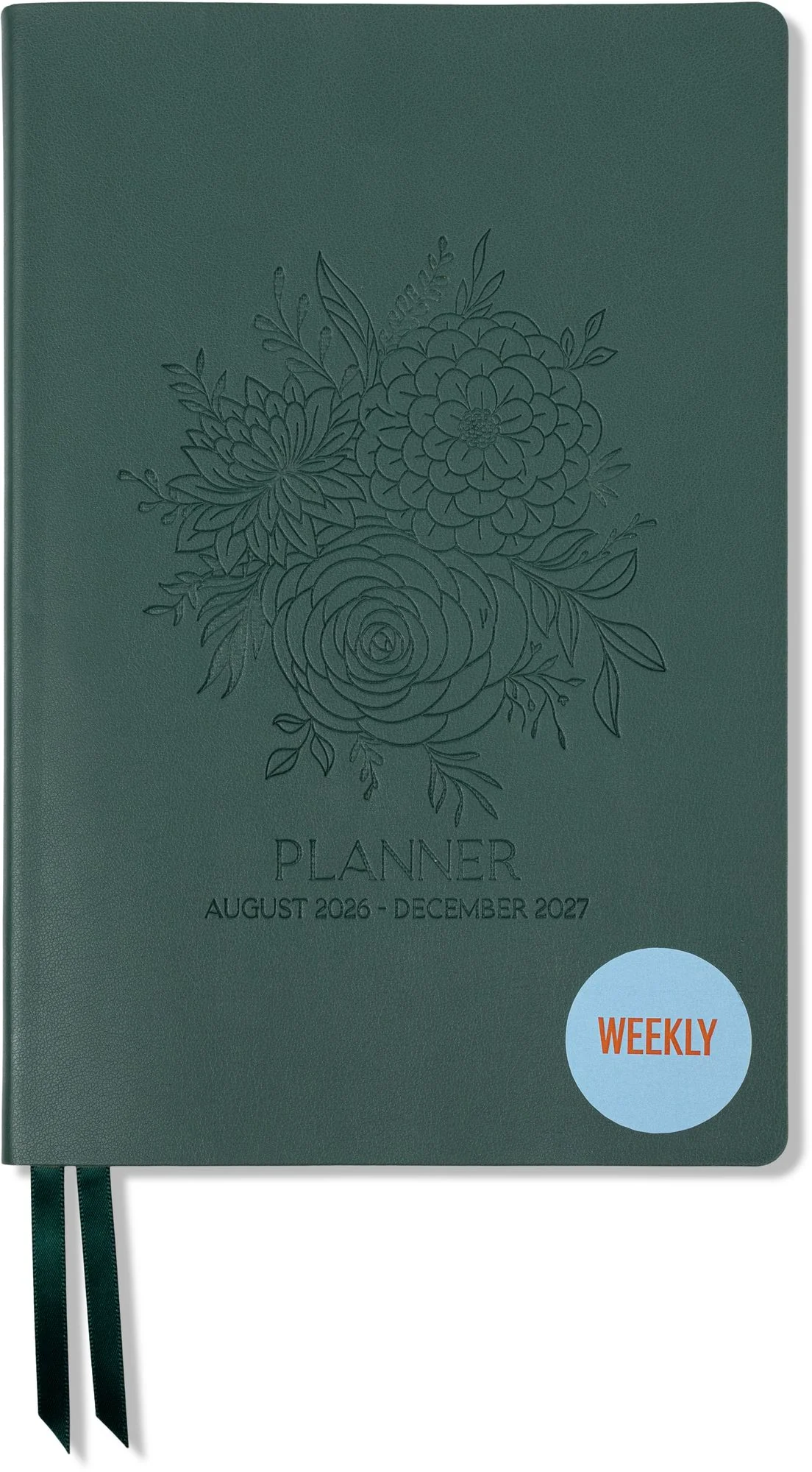 2026-2027 Monotone Bouquet Leatherette Weekly Desk Planner - Image 9