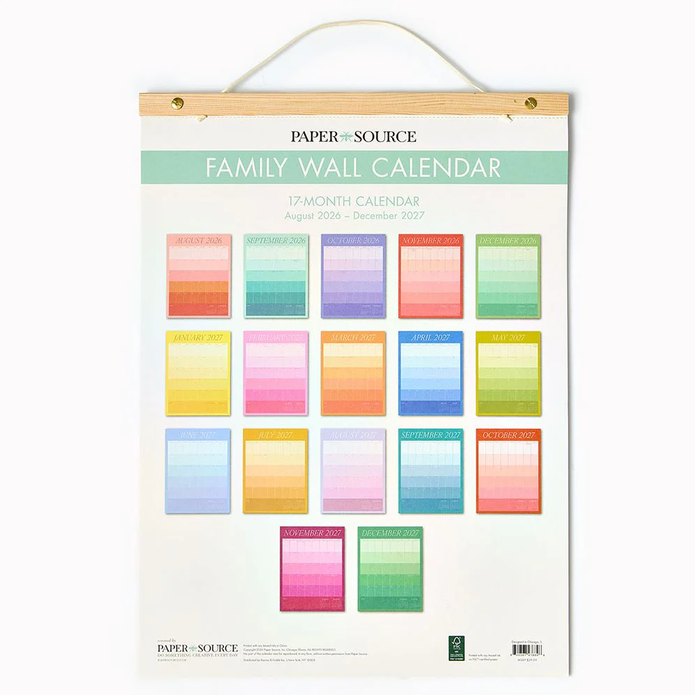 2026-2027 Paper Source Family Wall Calendar - Image 5
