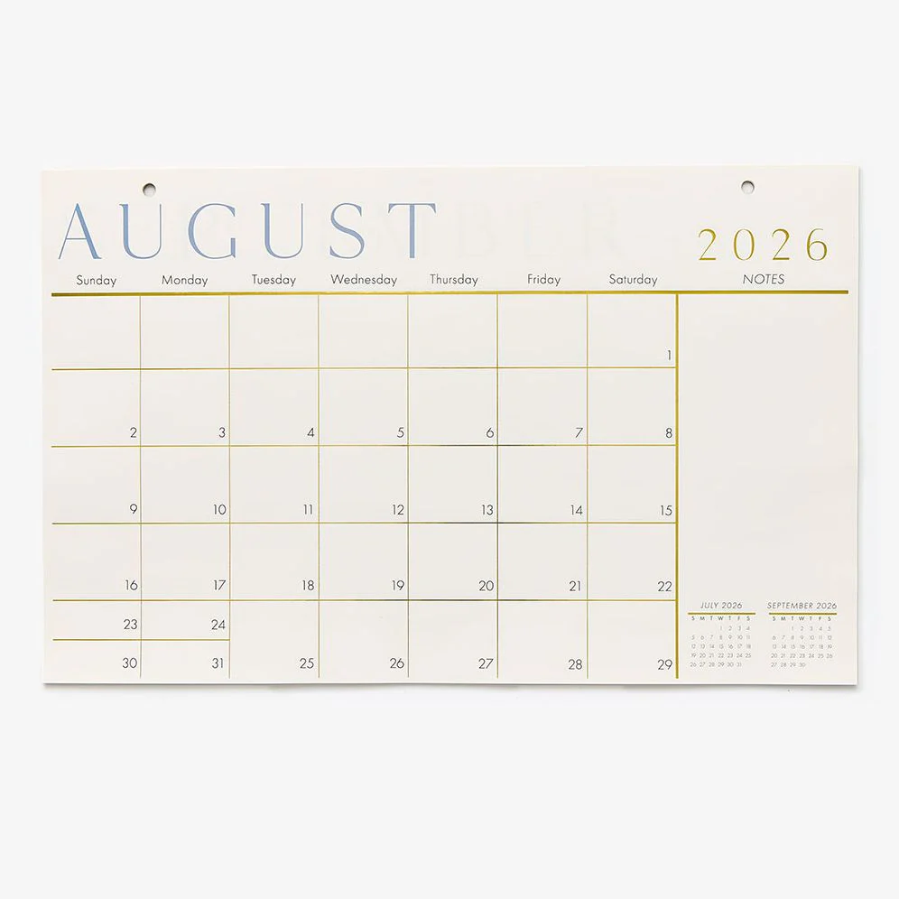 2026-2027 Paper Source Foil 17 Month Blotter Calendar