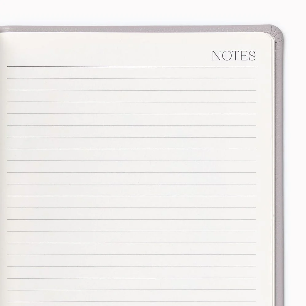 2026-2027 Paper Source Gray Lilac Leather 18-Month Monthly Pocket Planner - Image 4