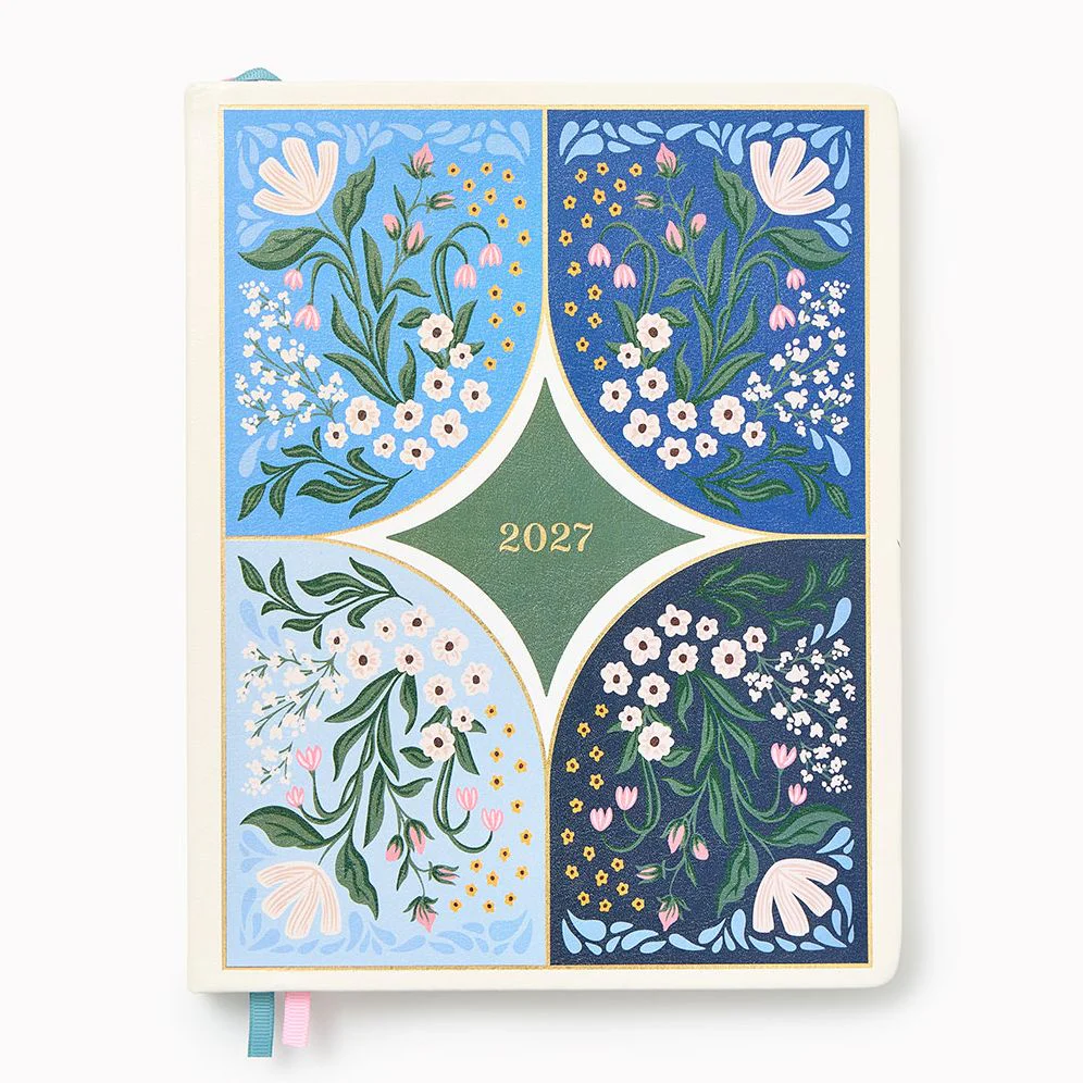 2026-2027 Paper Source Quadrant Floral Weekly Desk Planner