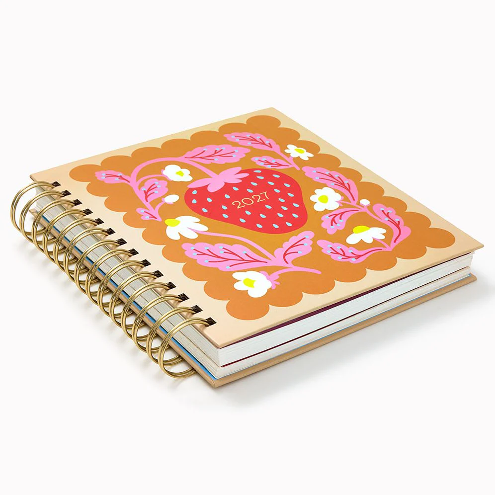 2026-2027 Paper Source Strawberry Weekly Desk Planner - Image 2