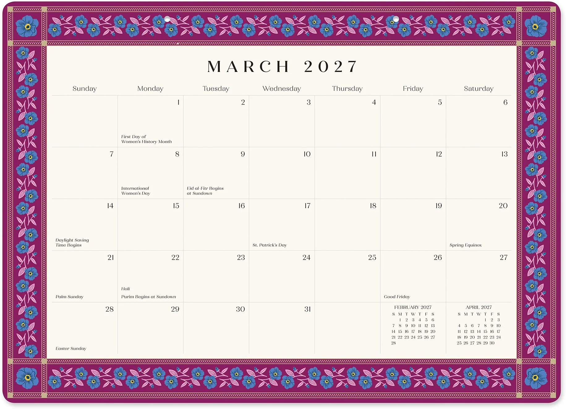 2026-2027 Paper Source Tapestries Decorative 17-Month Desk Blotter - Image 3