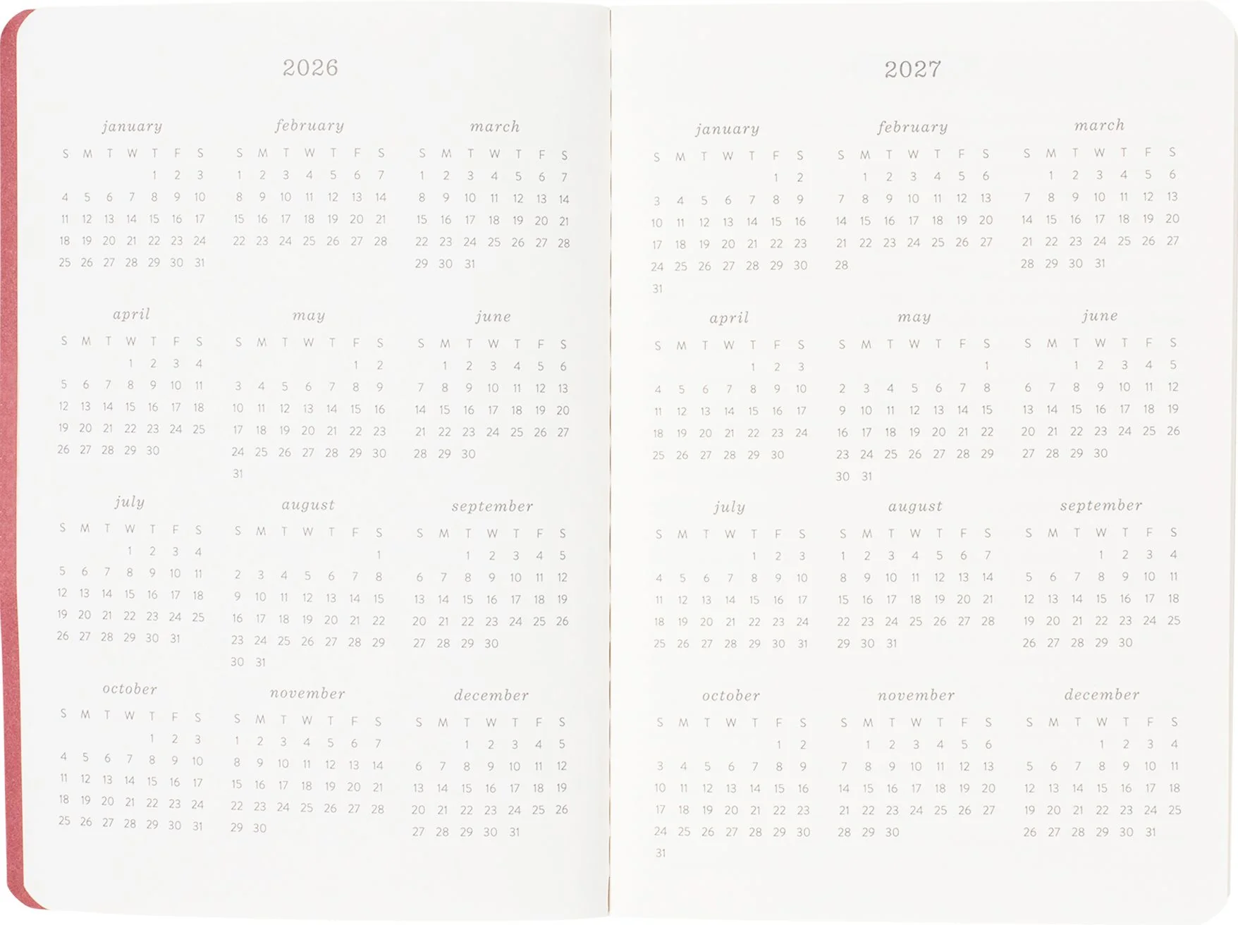 2026-2027 Romantic Birds Monthly Pocket Planner - Image 3