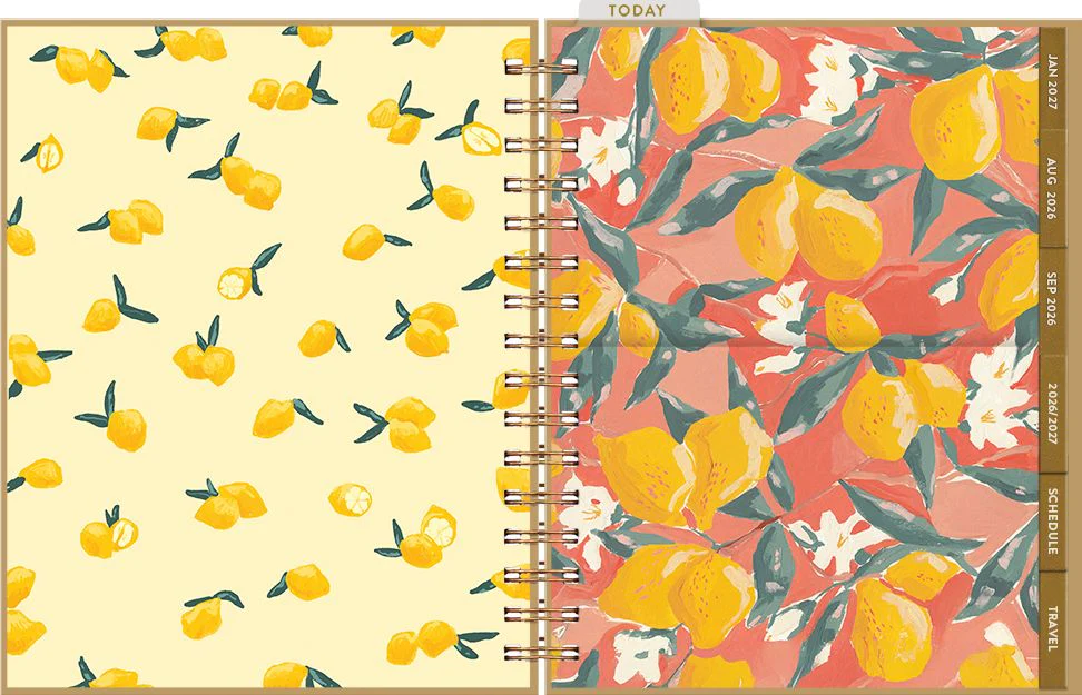 2026-2027 Seedlings Lemons 17 Month Hardcover Weekly/Monthly Planner - Image 2
