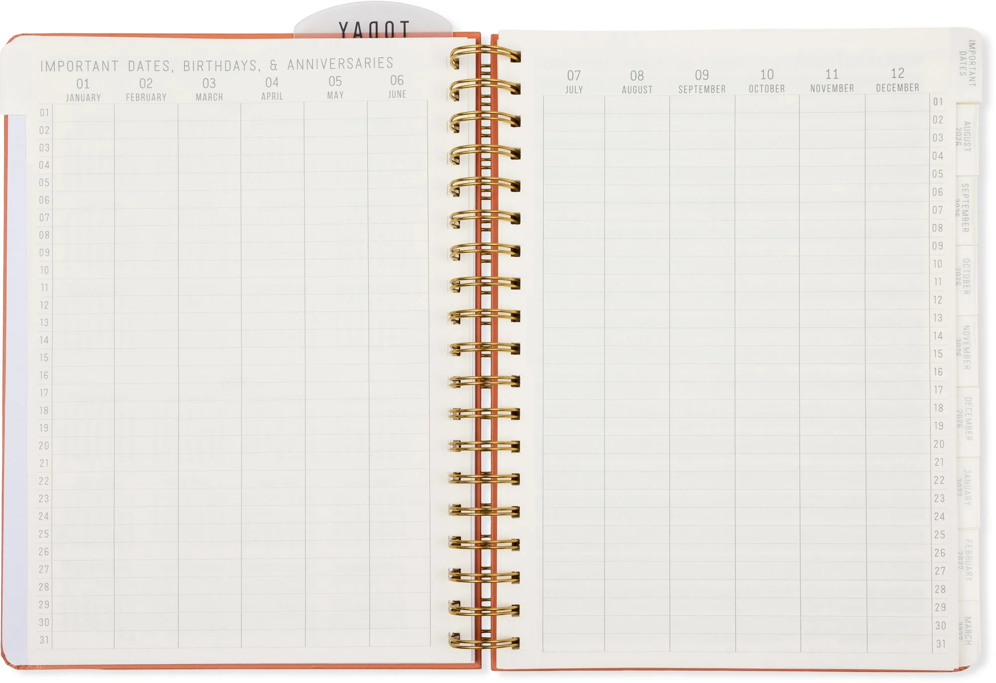 2026-2027 Tangerine Standard Issue Weekly Desk Planner - Image 14