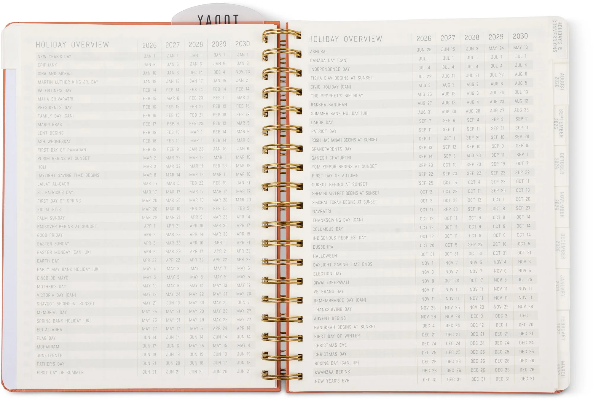 2026-2027 Tangerine Standard Issue Weekly Desk Planner - Image 16