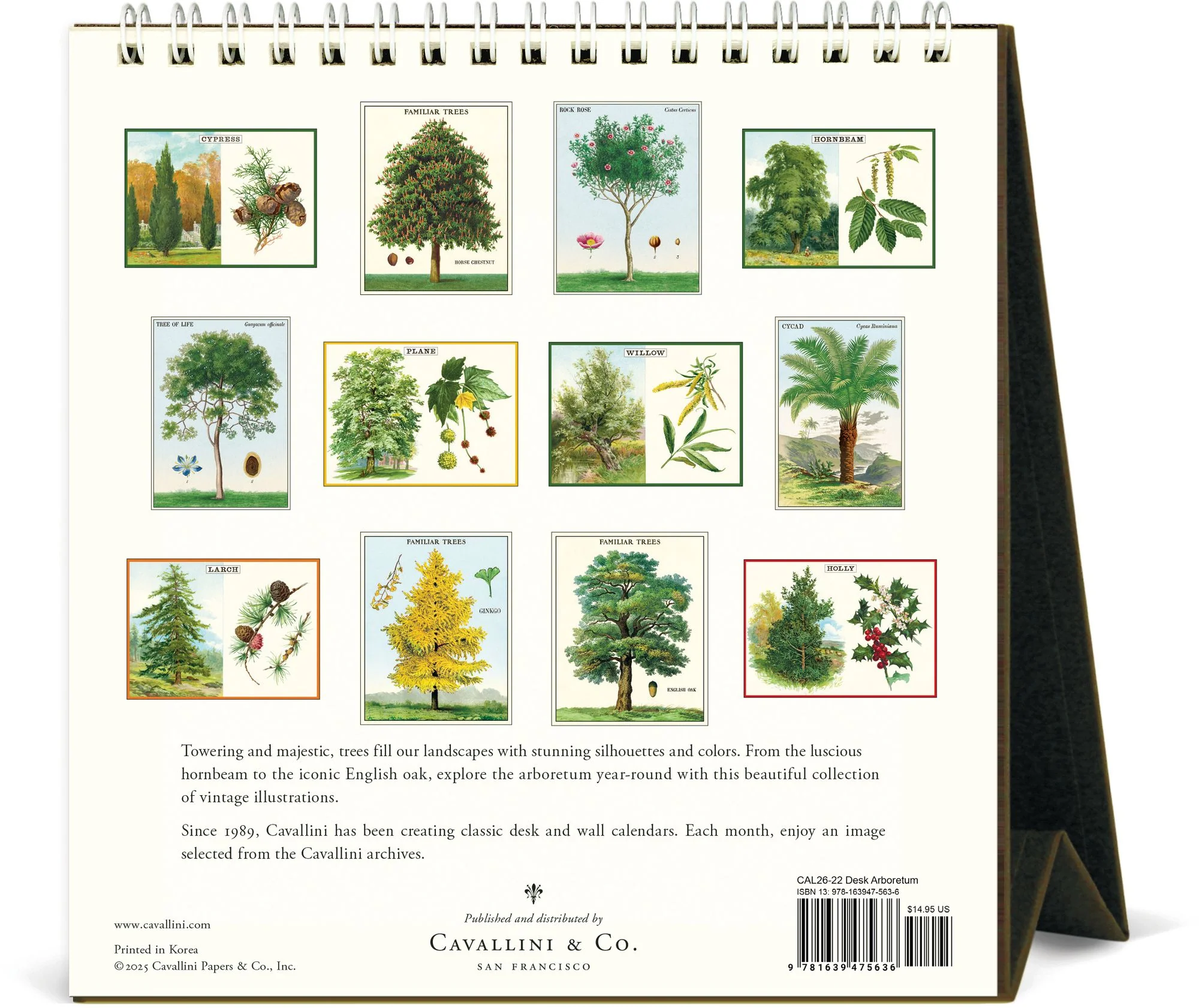 2026 Cavallini Arboretum Desk Calendar - Image 3