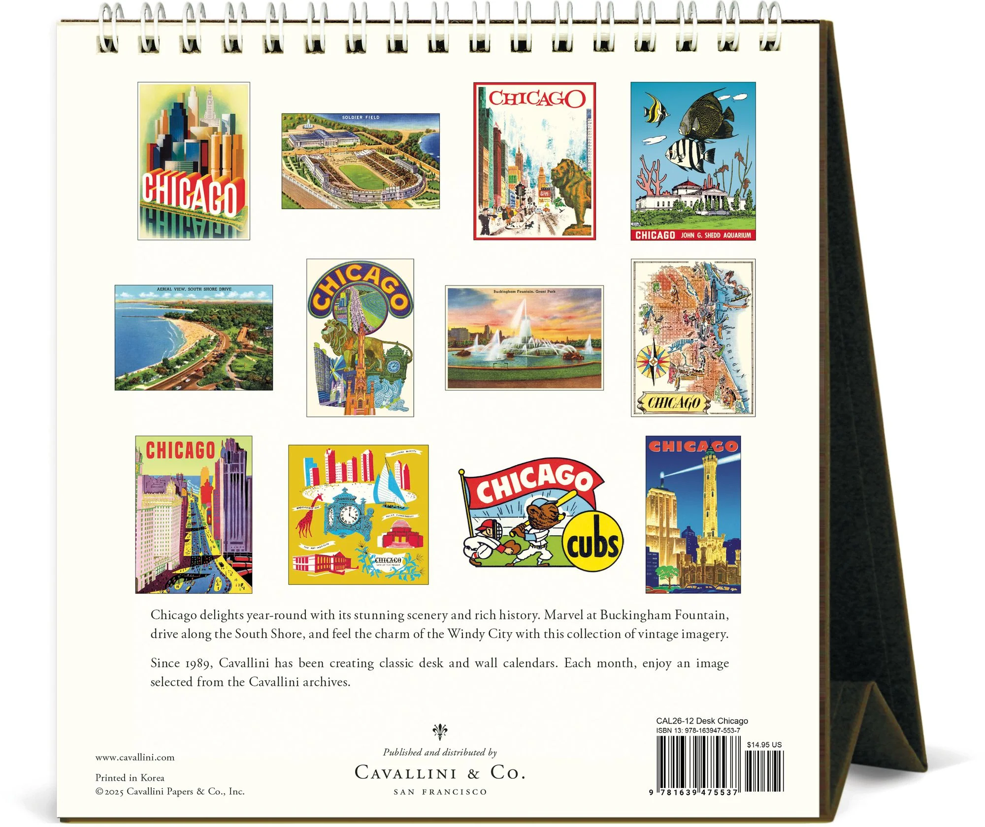 2026 Cavallini Chicago Desk Calendar - Image 3