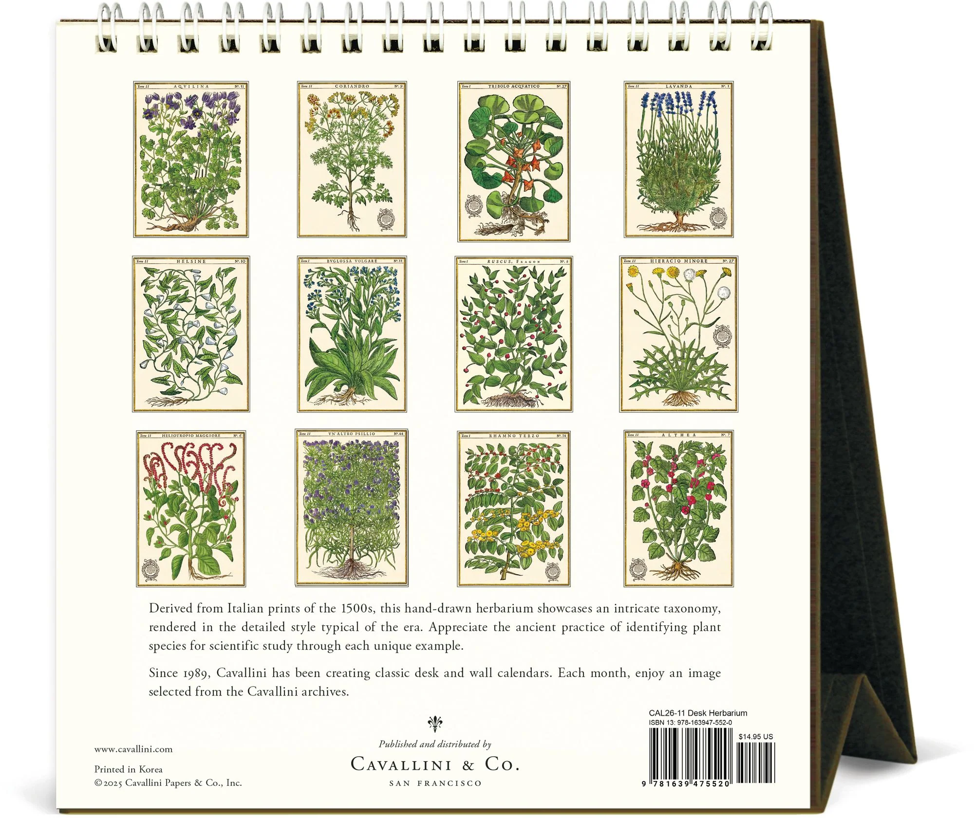 2026 Cavallini Herbarium Desk Calendar - Image 3