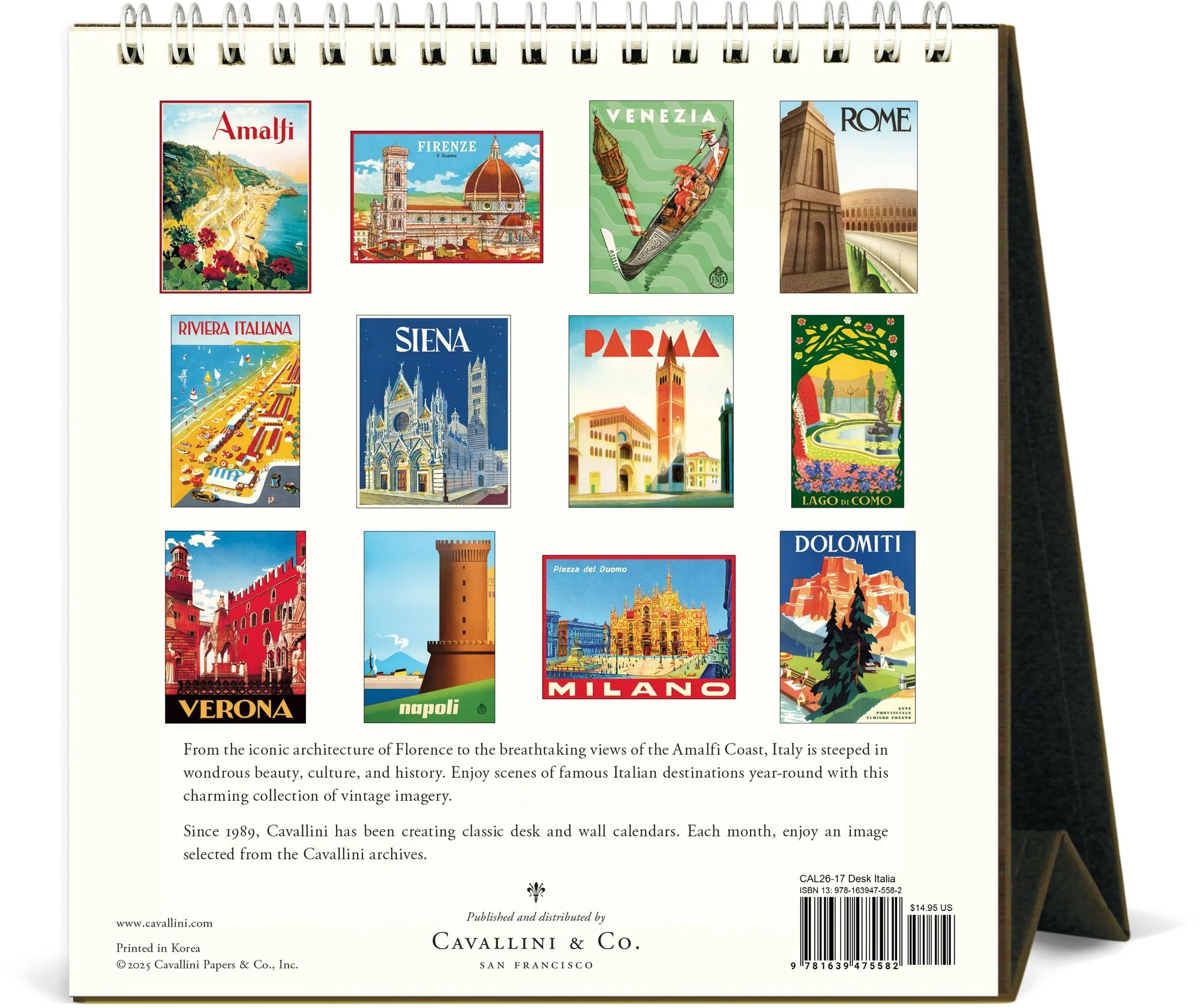 2026 Cavallini Italia Desk Calendar - Image 3