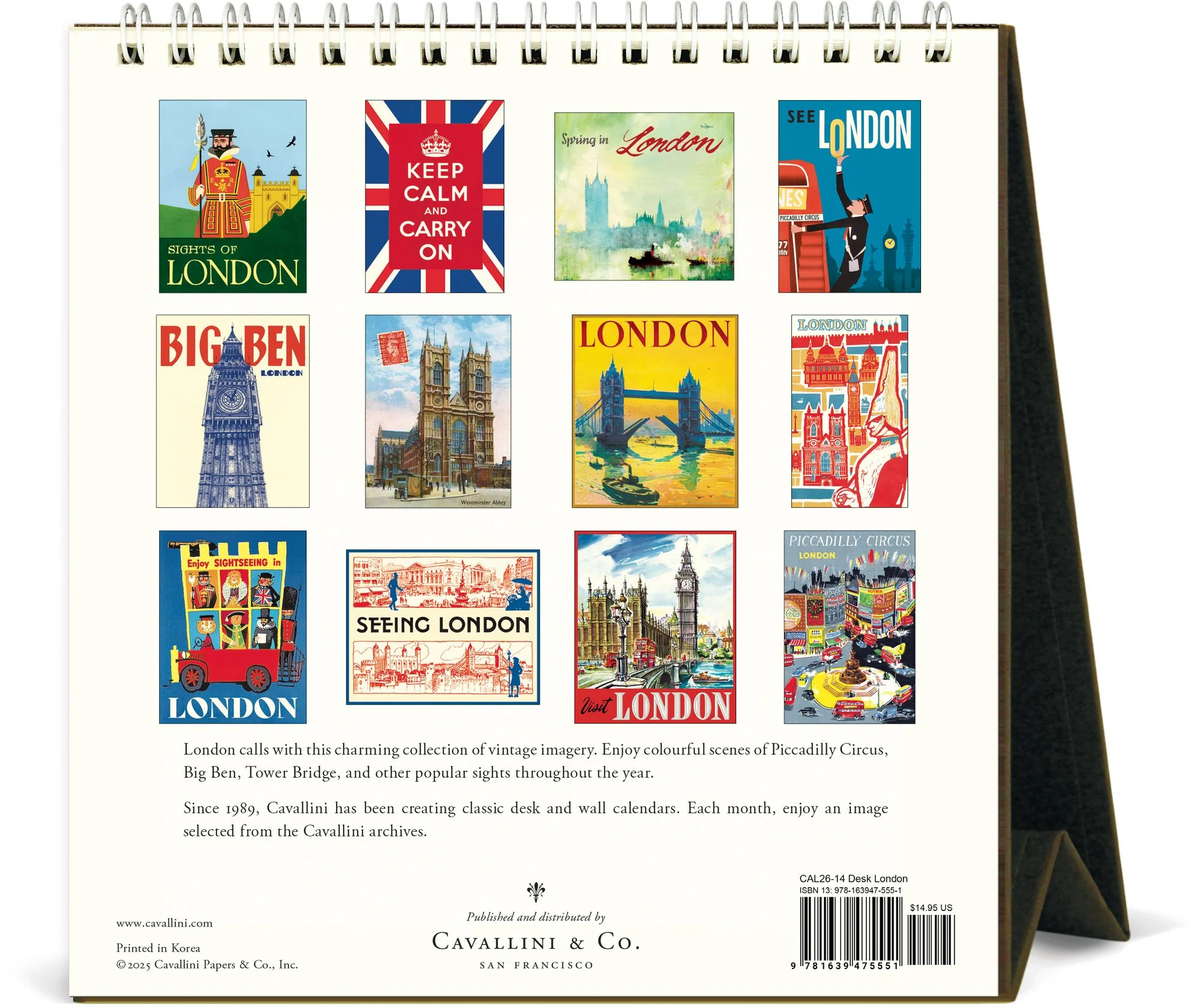 2026 Cavallini London Desk Calendar - Image 2