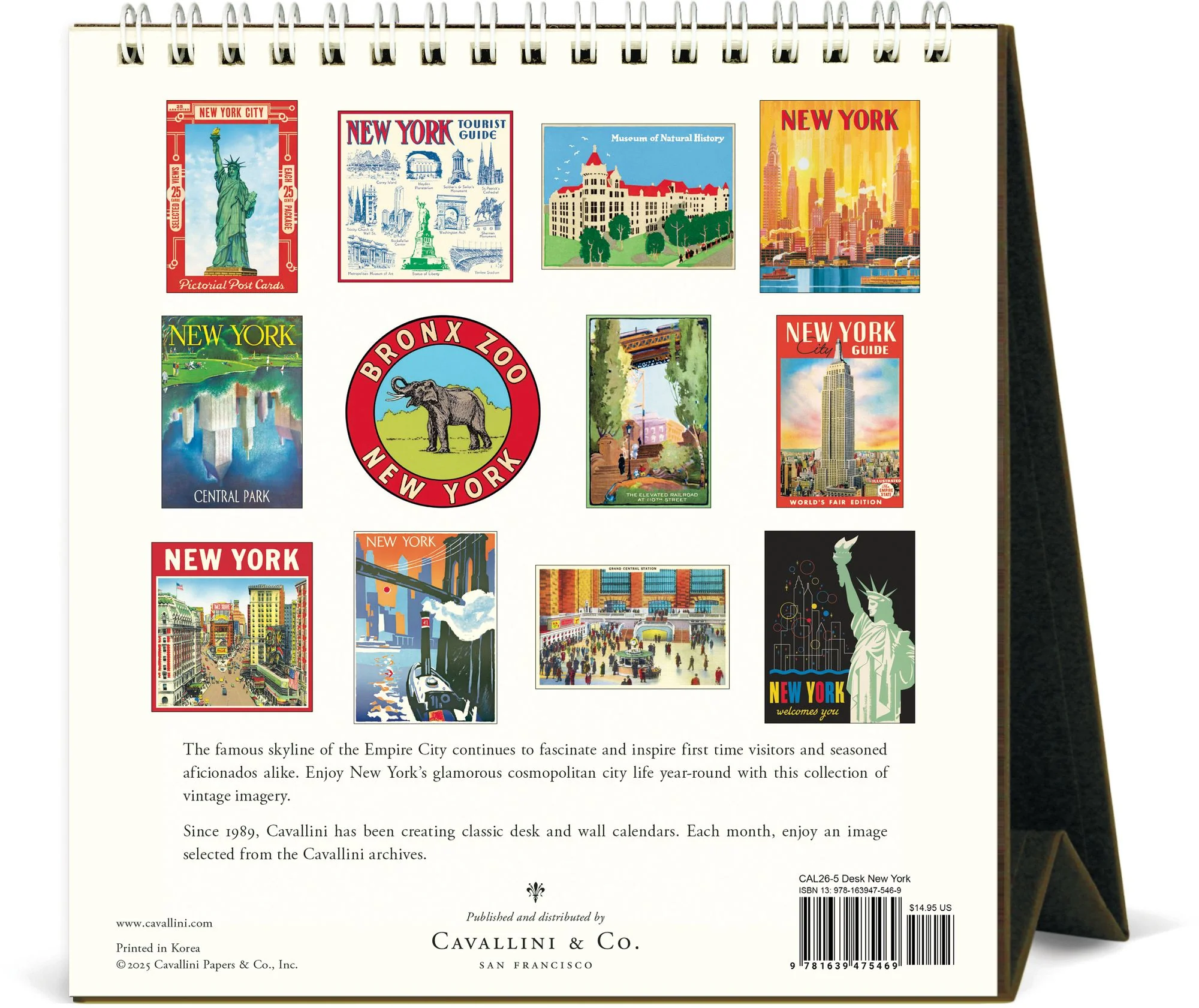 2026 Cavallini New York Desk Calendar - Image 3