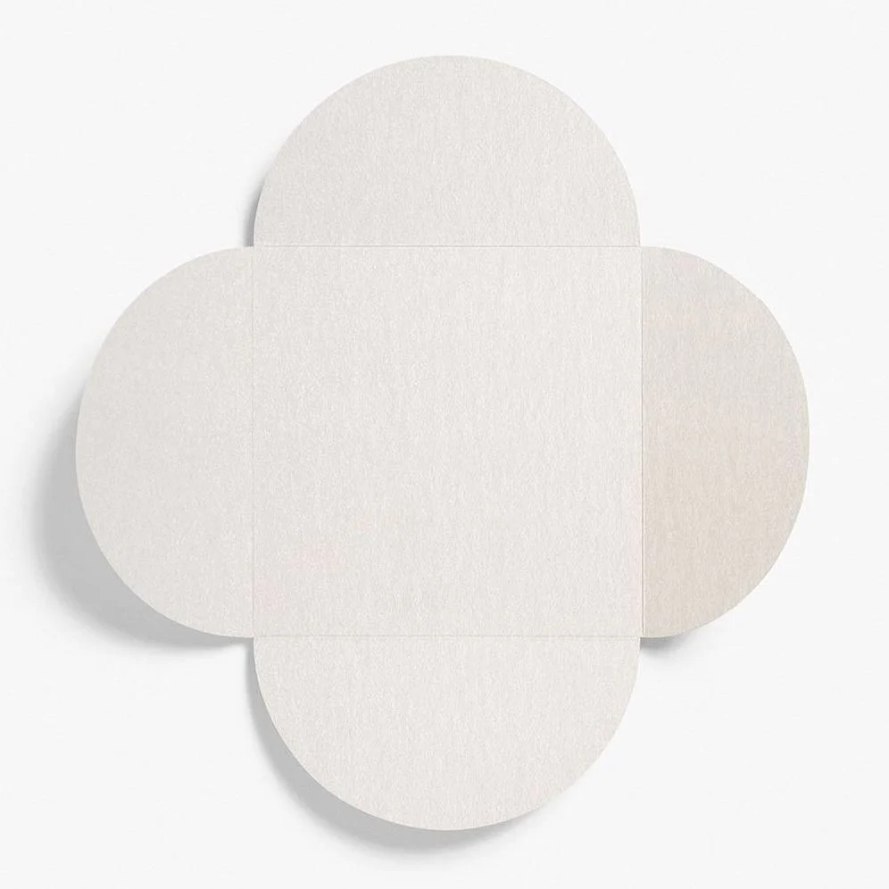 5.25" Square Shimmer Silver Petal Envelopes - Image 2