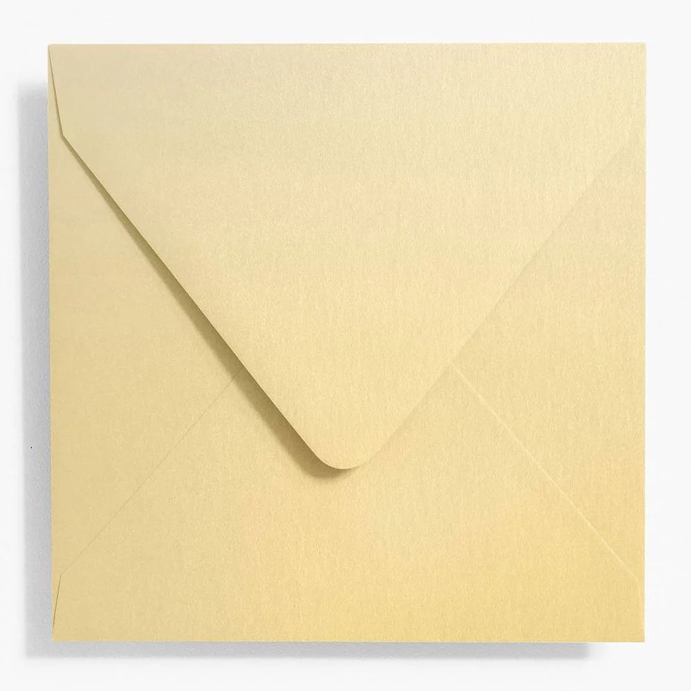 5.75" Square Shimmer Gold Envelopes