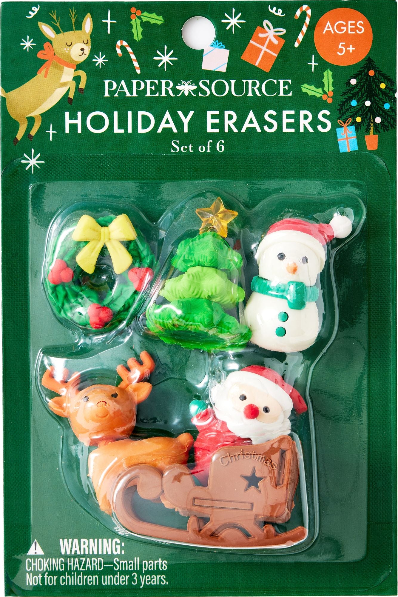6 Piece Holiday Eraser Set - Image 2