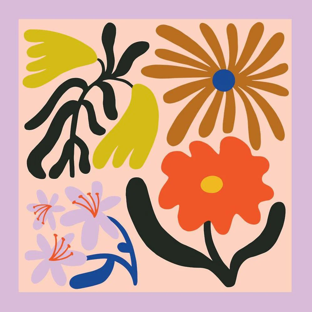 Abstract Floral Set of 4 Cube Puzzle - Image 2