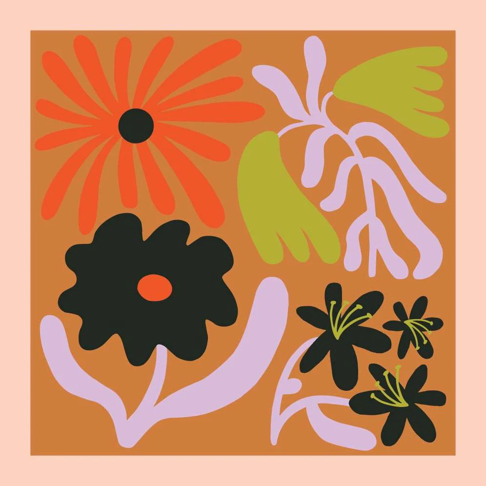 Abstract Floral Set of 4 Cube Puzzle - Image 5