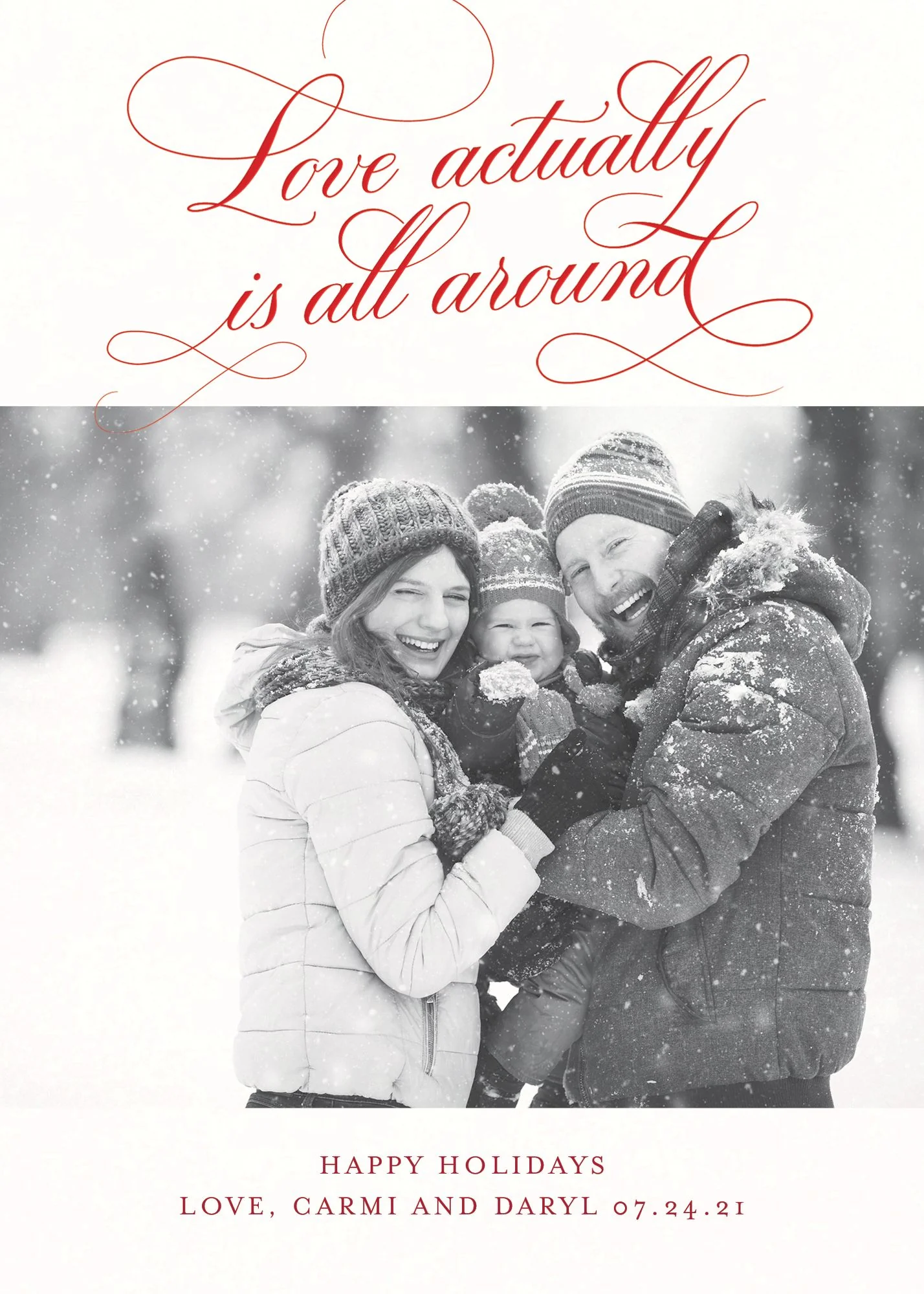Actually Love Holiday Photo Card - Image 3