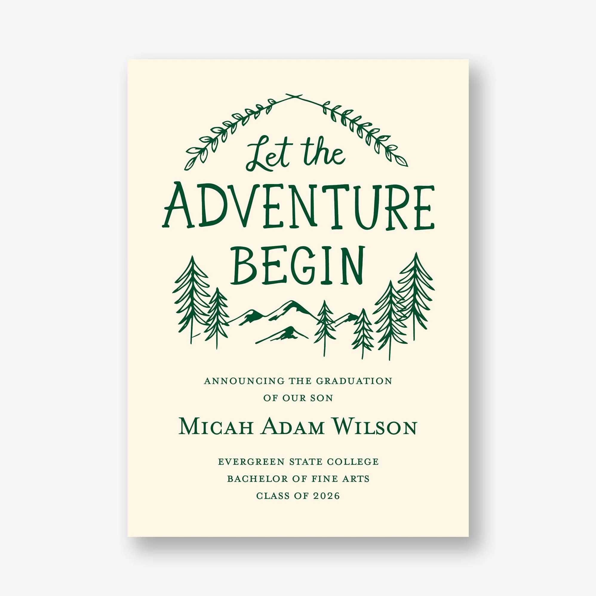Adventure Begin Graduation Announcement