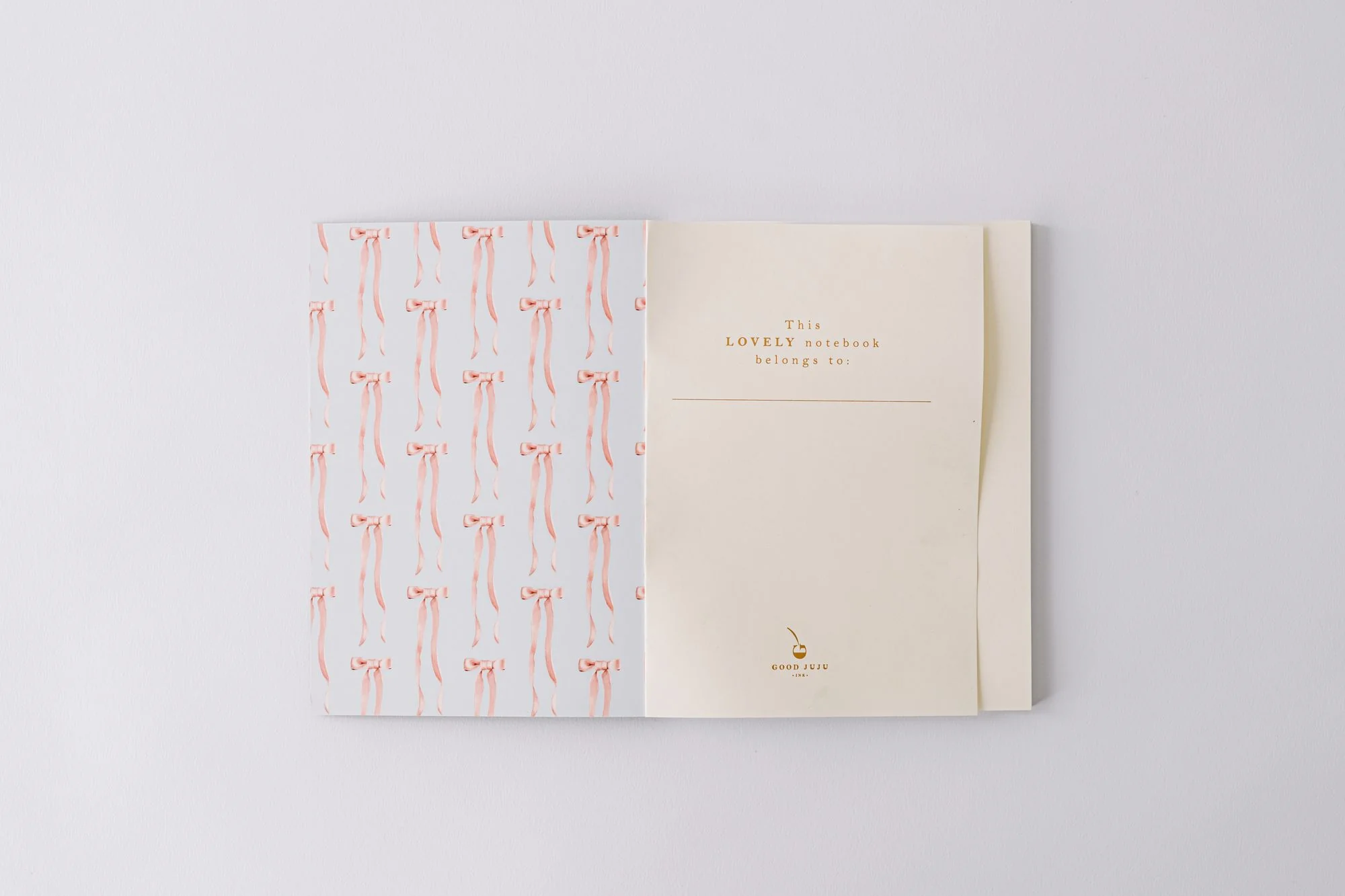 Antique Bows Softcover Notebook - Blue - Image 3