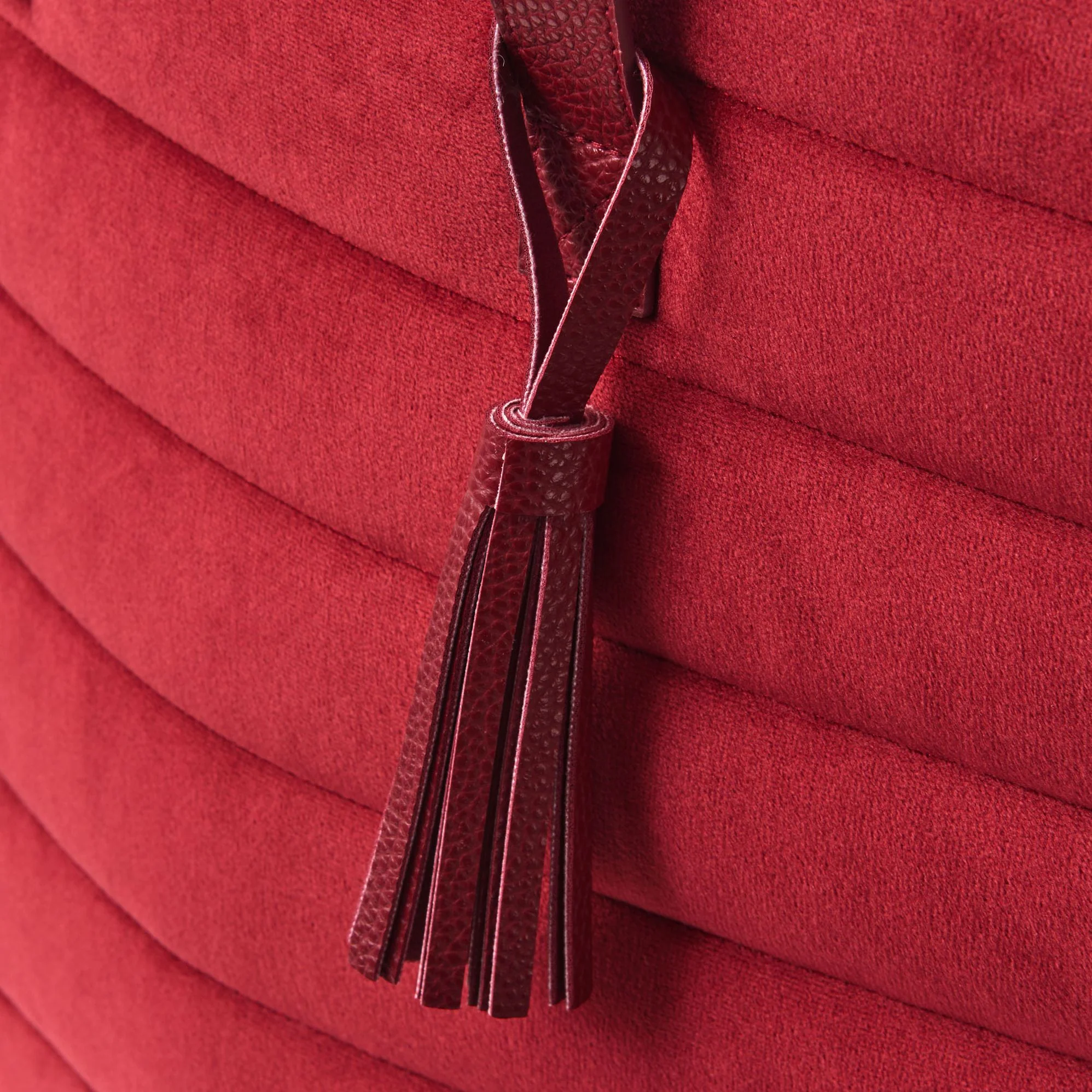B&N Exclusive Red Quilted Velvet Tote - Image 3