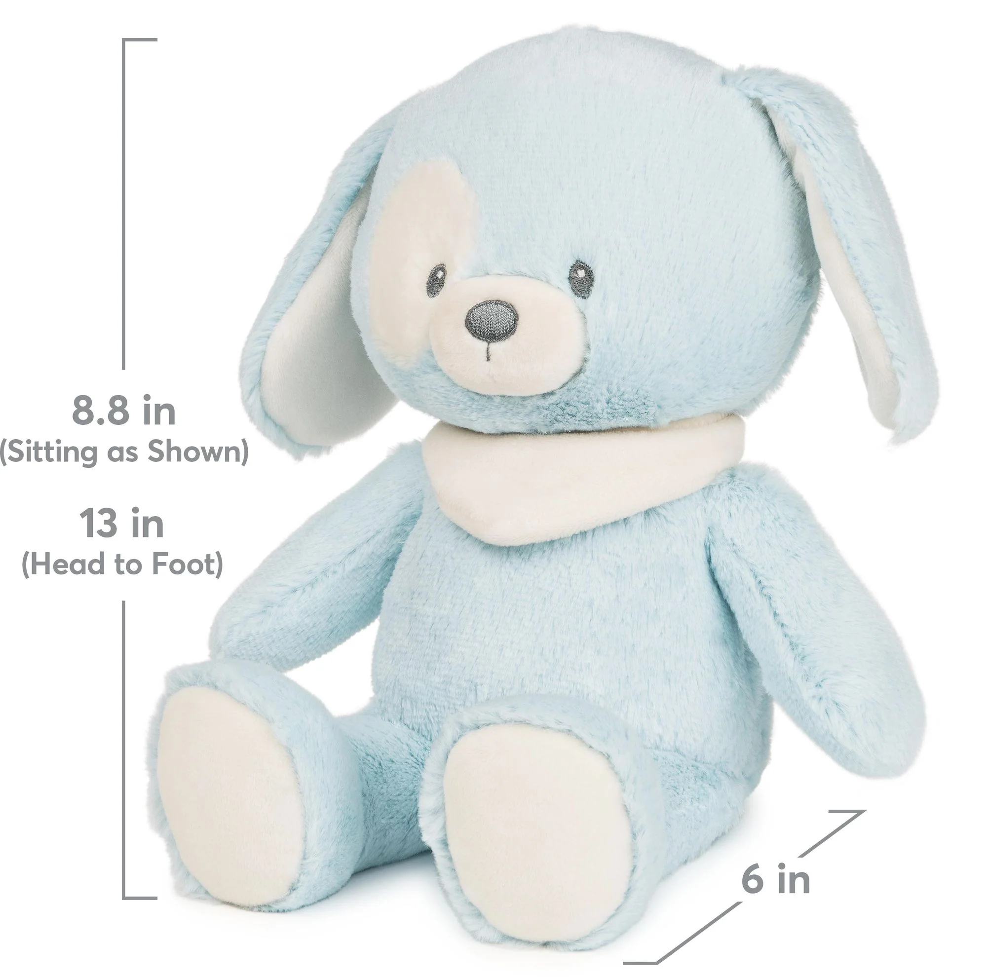 Baby GUND Sustainable Puppy Plush Stuffed Animal Made from Recycled Materials For Babies and Newborns Blue/Cream, 13" - Image 7