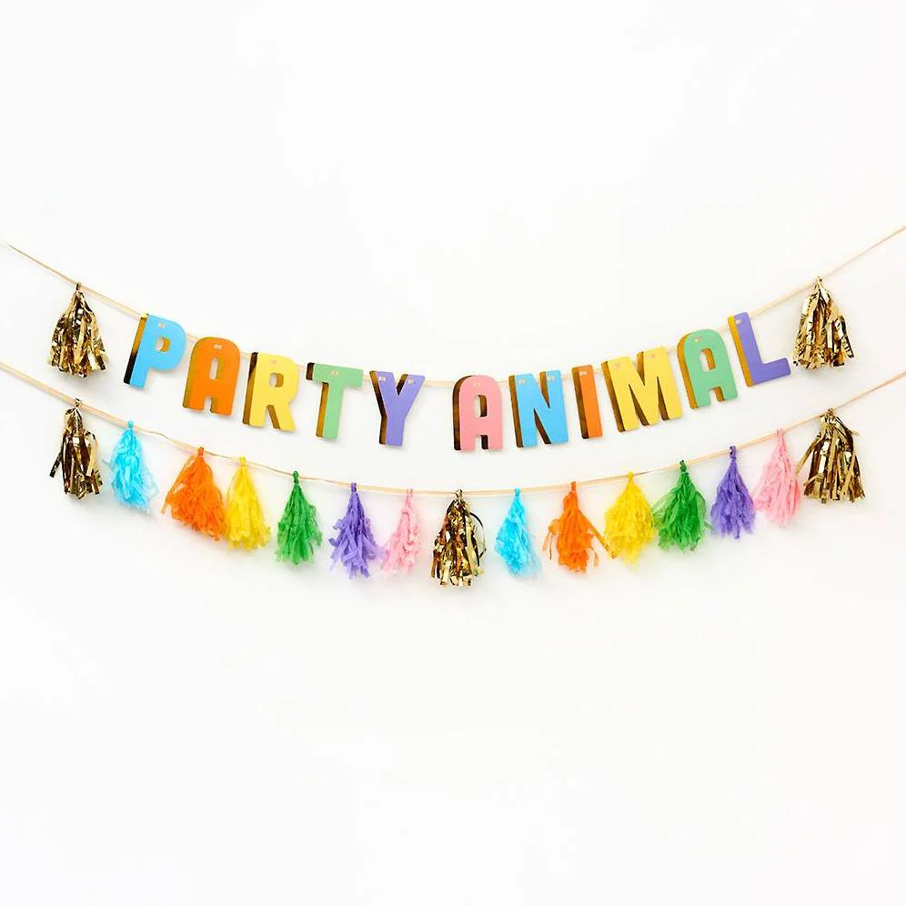Balloon Party Animal Tassel Banner