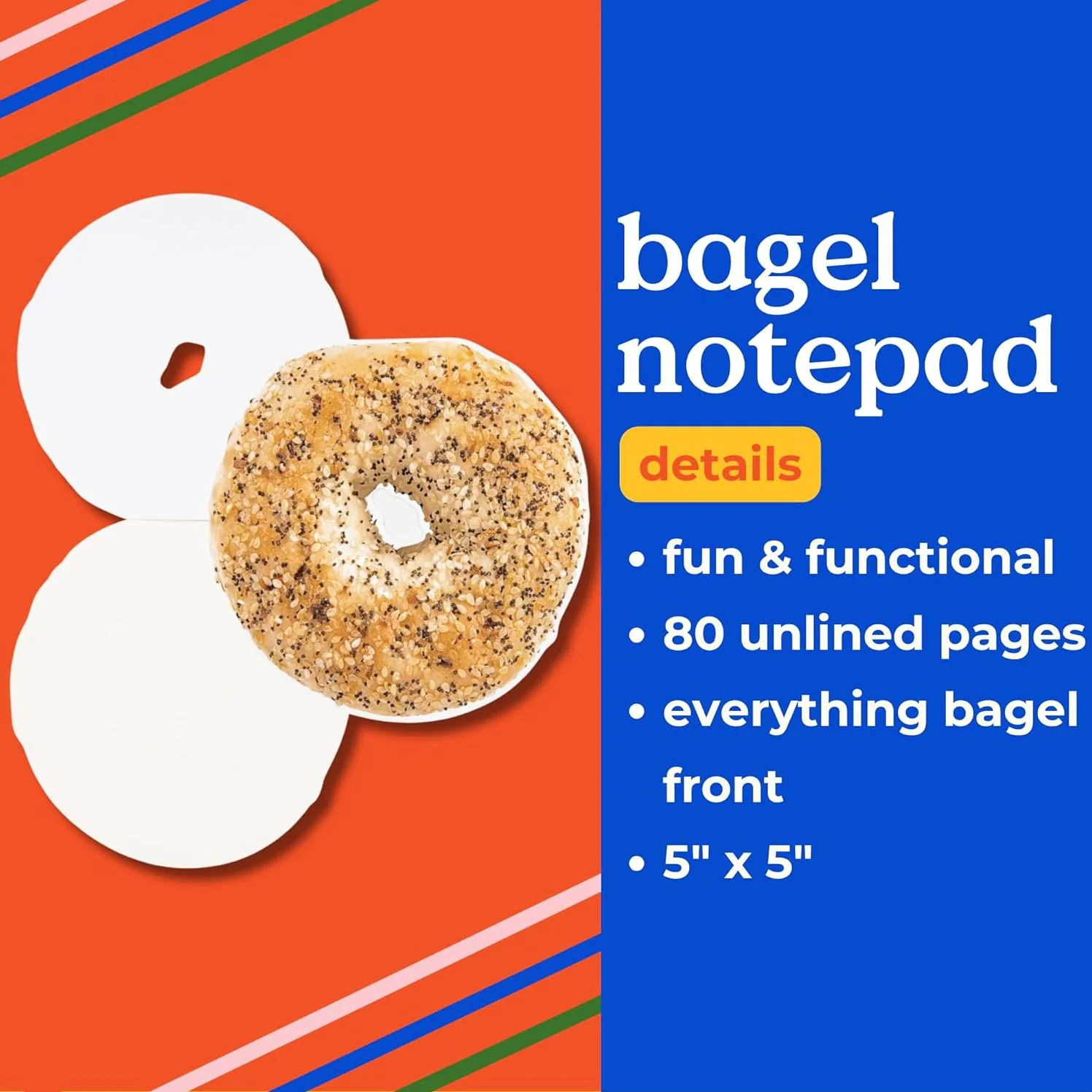 ban.do Novelty Notepad, Bagel - Image 6