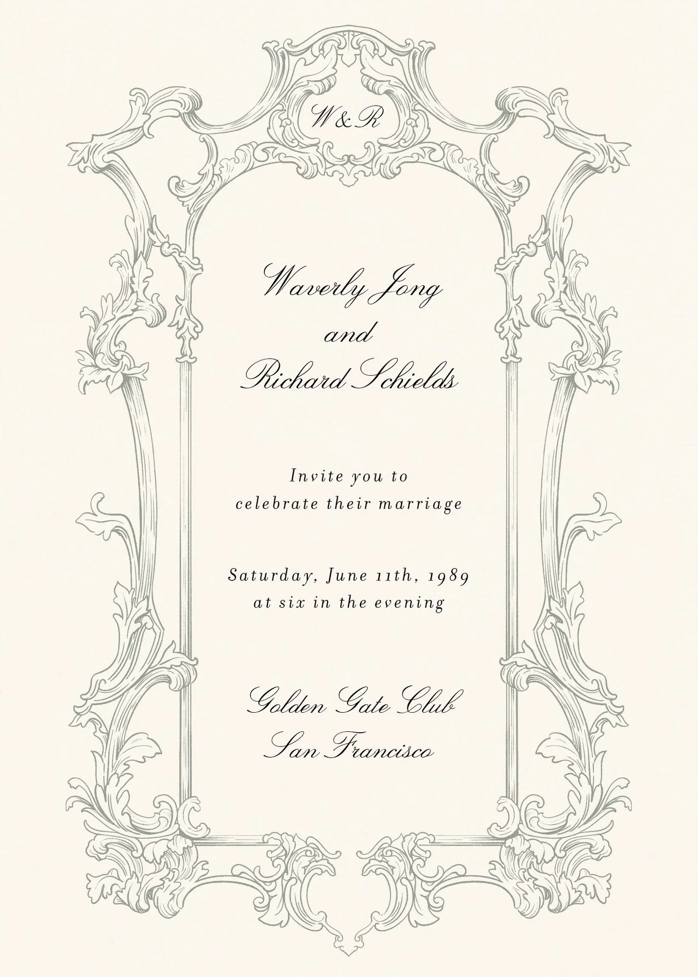 Baroque Frame Wedding Invitation - Image 2