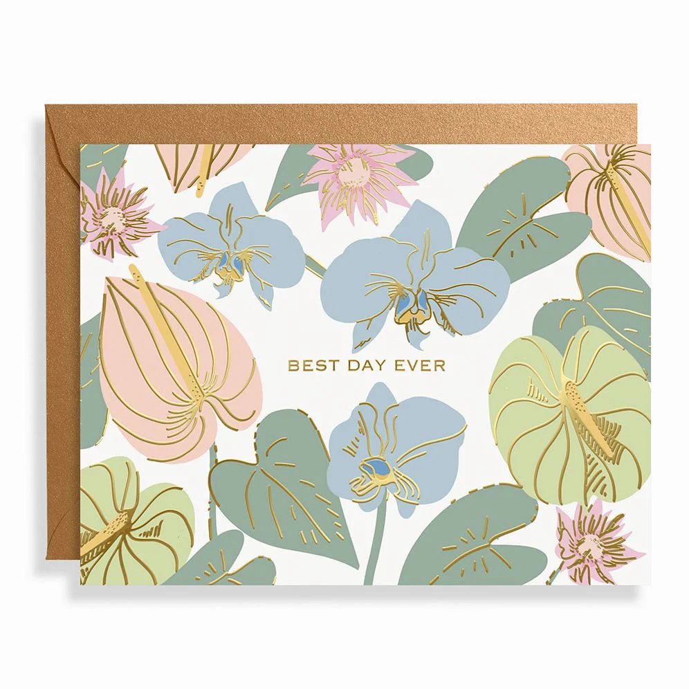Best Day Ever Pastel Floral Wedding Card - Image 2
