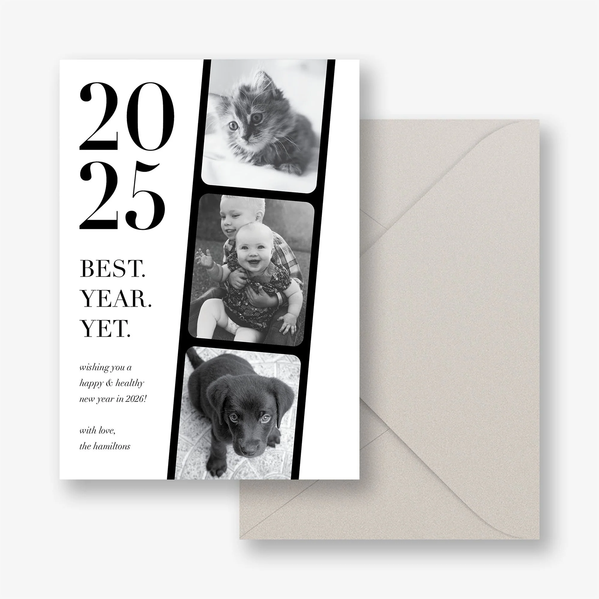 Best Year Filmstrip New Years Photo Card - Image 2