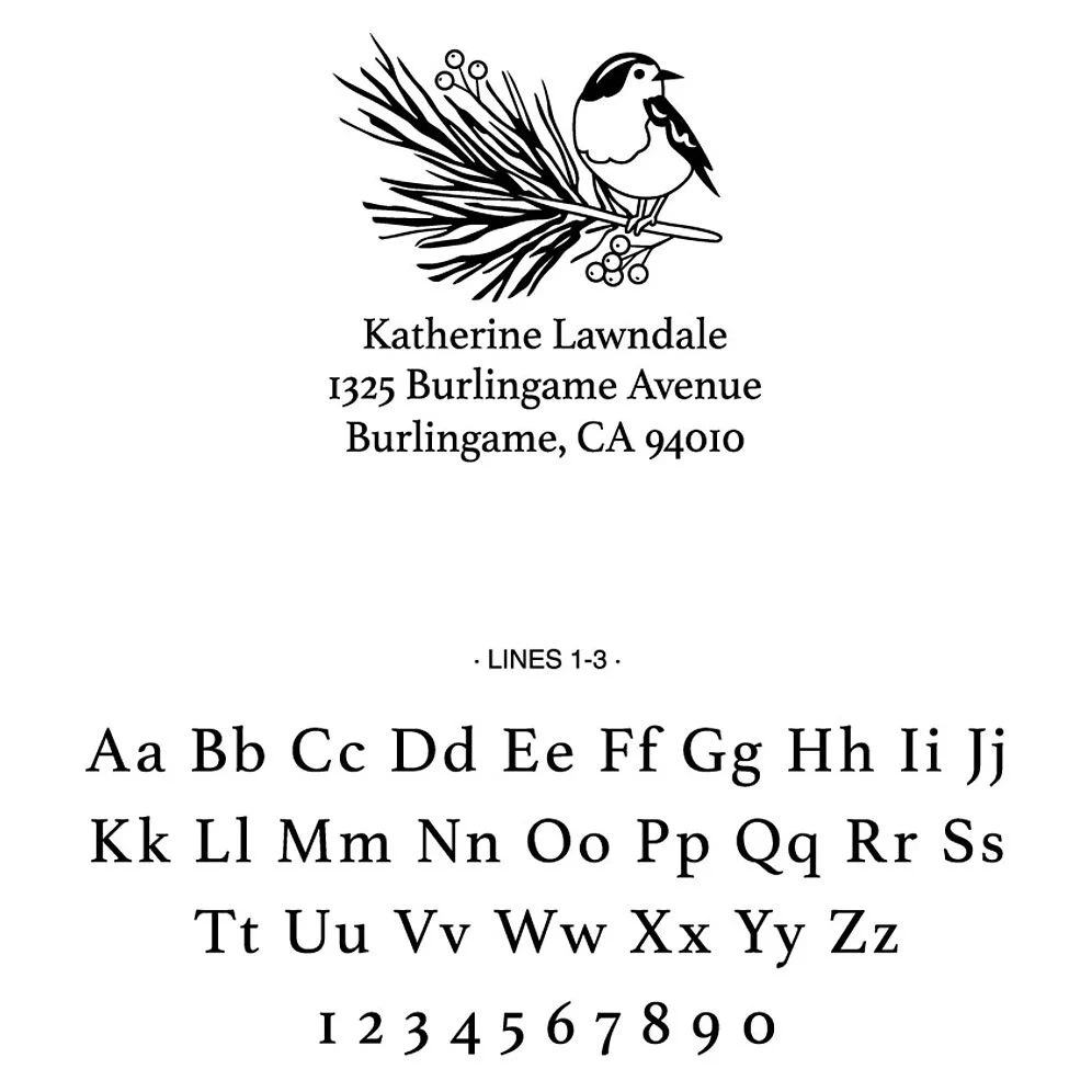 Bird on Pine Custom Stamp and Stamp Tool - Image 2