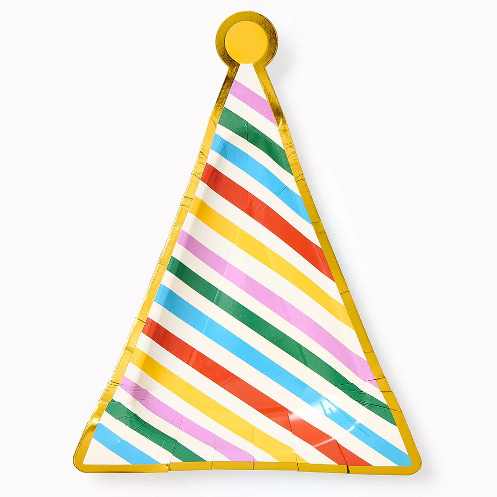 Birthday Party Hat Diecut Plate Set of 10