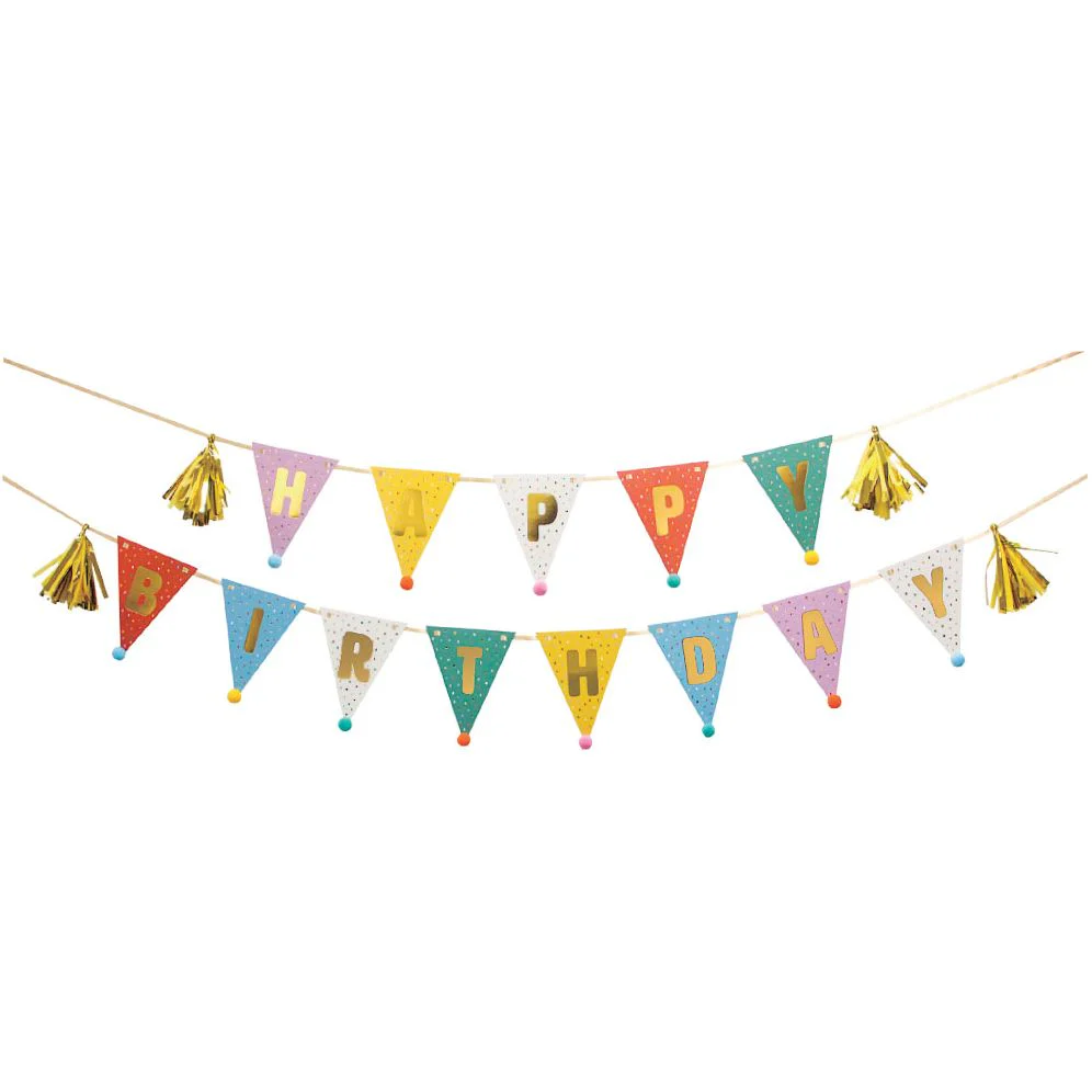 Birthday Party Hat Paper Banner - Image 2