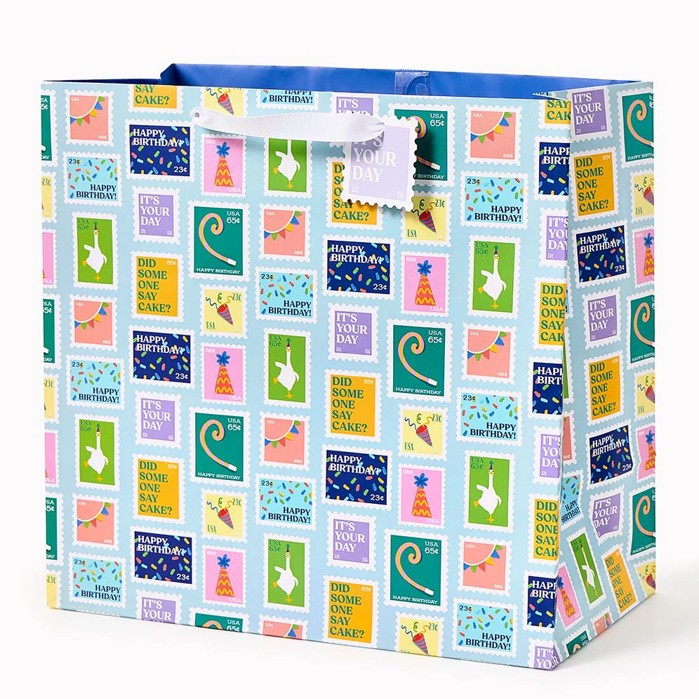 Birthday Stamps Large Gift Bag