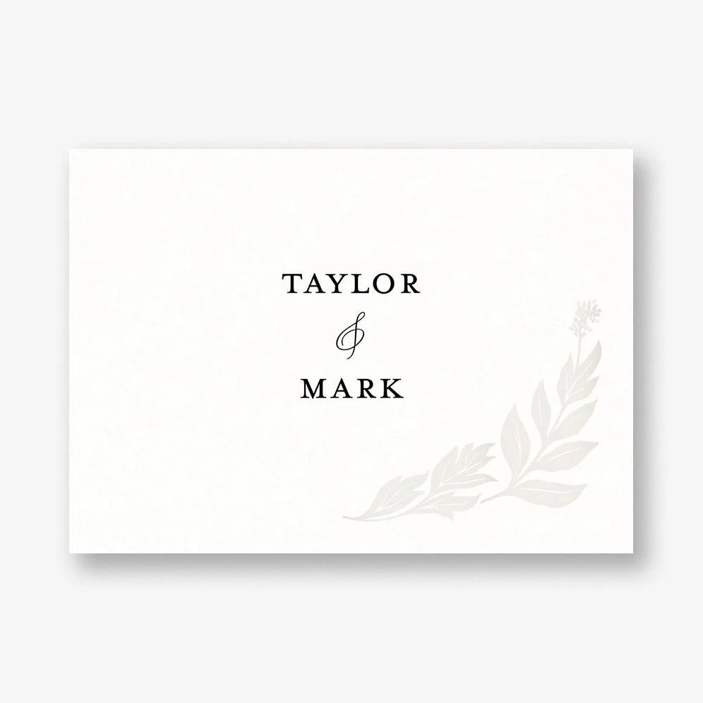 Black and White Floral Foil Stationery