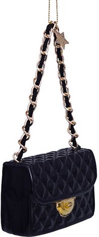 Black Fashion Bag Glass Ornament - Image 2